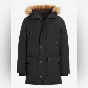 Express Men’s Parka Jacket with Removable Faux Fur Hood